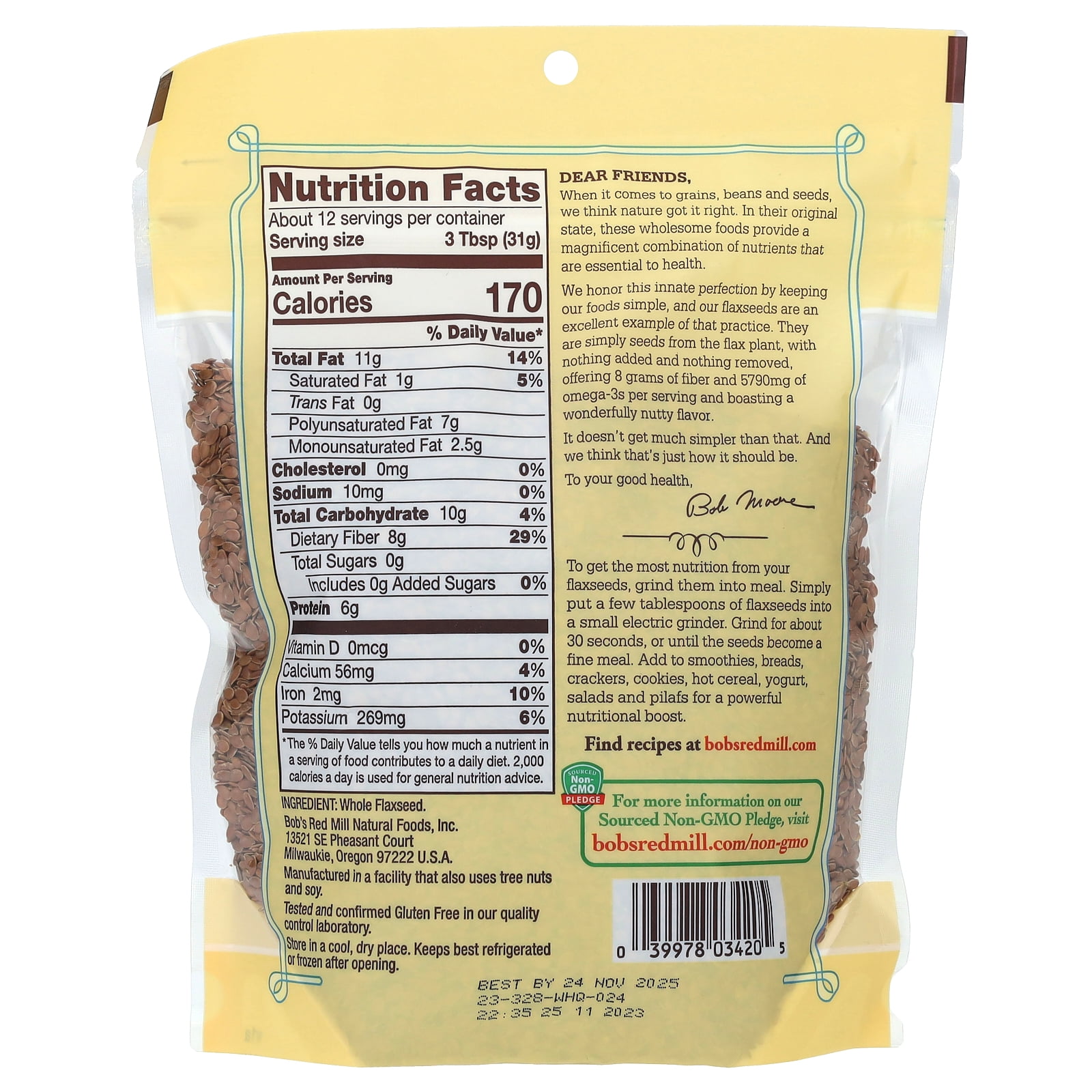 Bob's Red Mill Premium Whole Flaxseed, 13 oz (368 g)