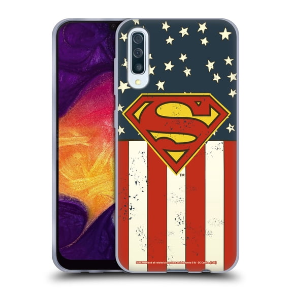 Head Case Designs Officially Licensed Superman DC Comics Logos U.S. Flag Soft Gel Case Compatible with Samsung Galaxy A50/A30s (2019)
