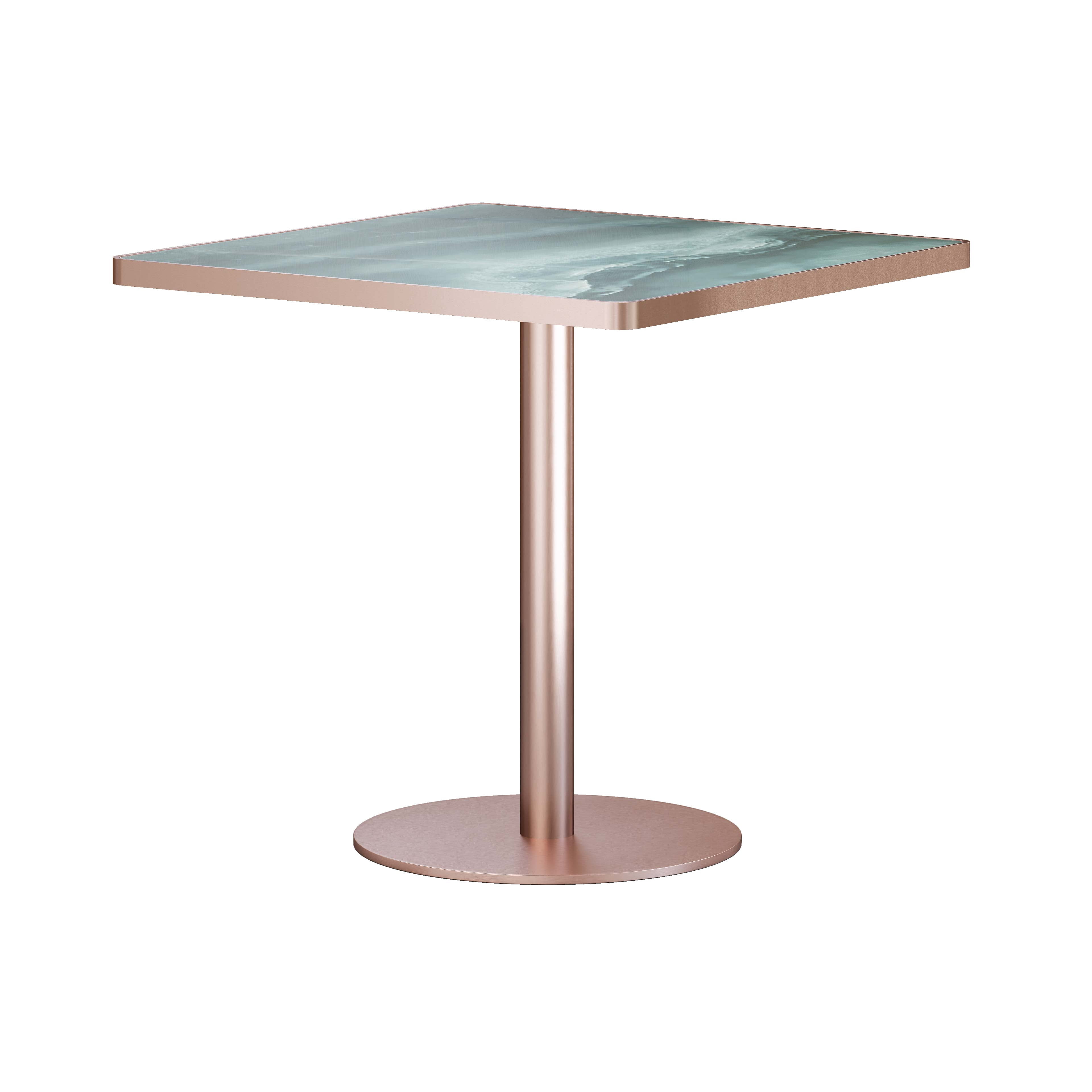 Square Modern Dining Table 31.5" Bistro Tulip Table with Faux Marble Top, White