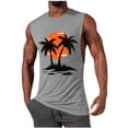thumbnail image 2 of BiZtdJrK Hawaiian Tank Tops for Men 2025 Fashion Palm Tree Print Sleeveless Cotton T-Shirt Summer Casual Beach Tanks Gray L, 2 of 6