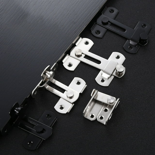 VONKY 2pack/lot Sleek And Secure Bedroom Latch Stainless Steel Lock Fixed With Movable Bolts black Tablet small