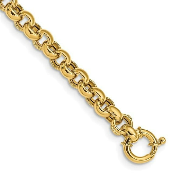 Primal Gold 14 Karat Yellow Gold Polished Fancy Rolo Link Bracelet