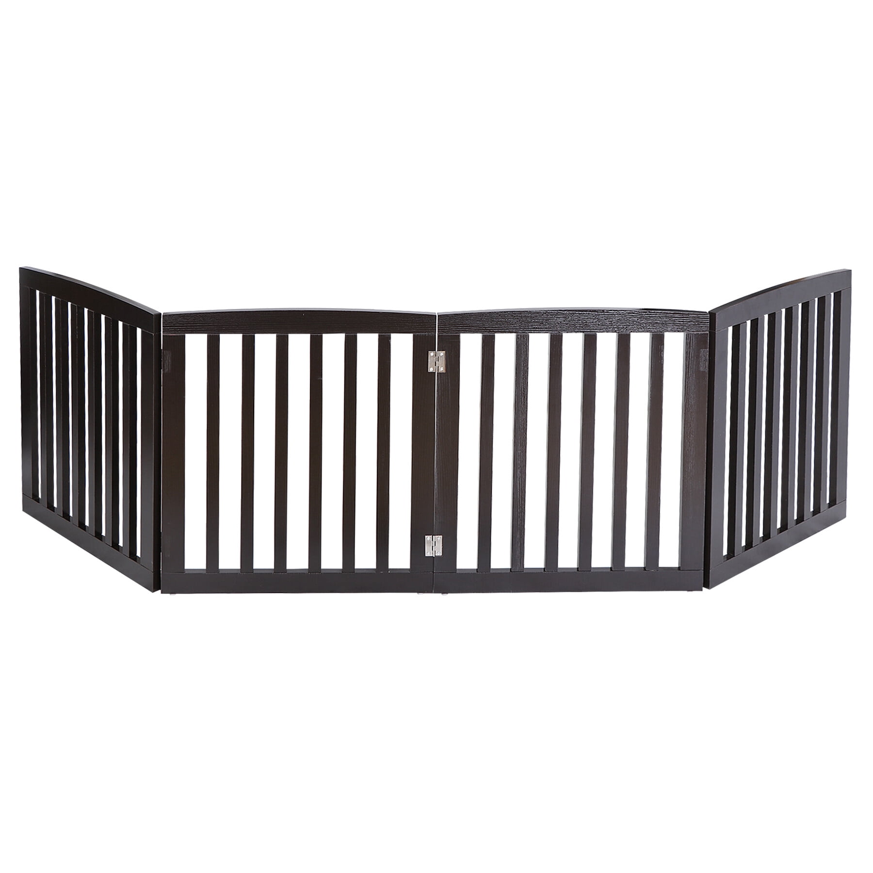 HomGarden 24'' Height Pet Dog Gate Folding 4 Panels for Doorways, Stairs - Brown