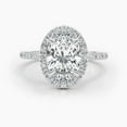 thumbnail image 4 of SOLITAIRE JEWELS 2CT Oval Cut Moissanite Halo Pave Band Engagement Ring Solid 10K White Gold, 4 of 5