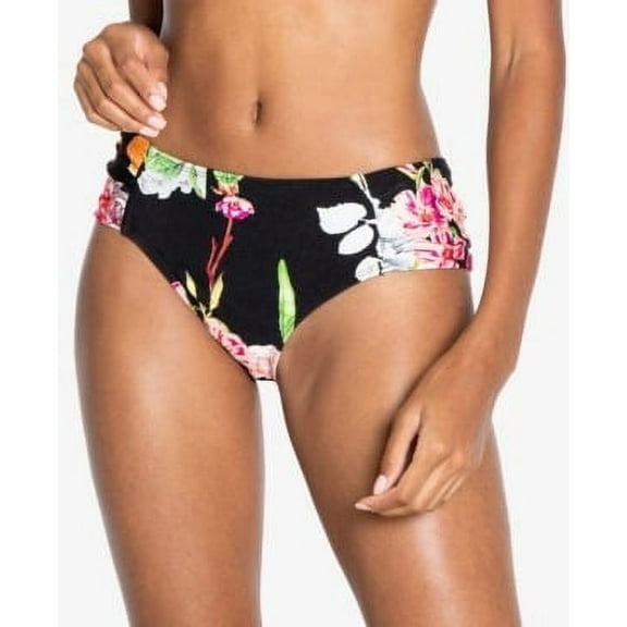 Rachel Roy OMBRE FLORAL Printed Ruched-Side Bikini Bottoms, US Large