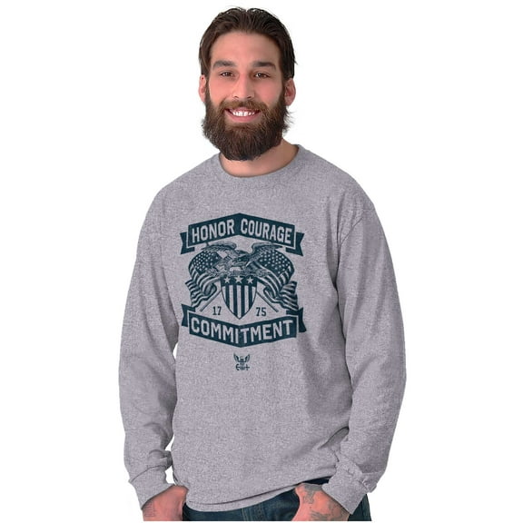 US Navy Honor Courage Commitment Long Sleeve TShirt Men Women Brisco Brands S
