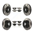 thumbnail image 1 of Transit Auto Front Rear Coated Drilled Slotted Disc Brake Rotors and Semi-Metallic Pads Kit for Car BMW X5 X6 KDS-100300, 1 of 11