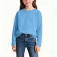 thumbnail image 4 of FAIWAD Boys Girls Long Sleeve Tops Kids Crewneck Casual Solid Color Pullover Basic School Daily Outdoor Clothes, 4 of 7