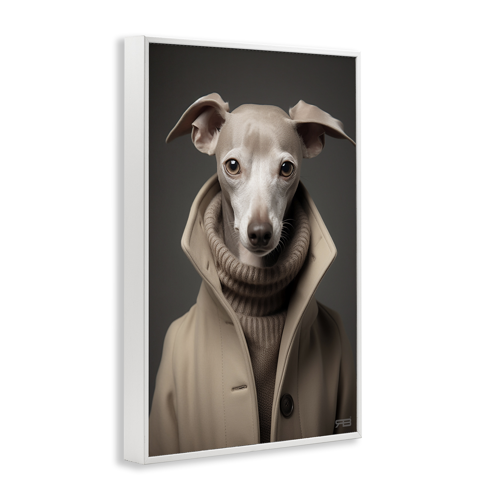 Stupell Industries Chic Fashion Greyhound Animals & Insects Painting White Framed Art Print Wall Art, 16 x 24