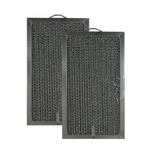 Air Filter Factory 5-13/16 x 10 x 3/8 Microwave Oven Aluminum Charcoal Filter 2-Pack