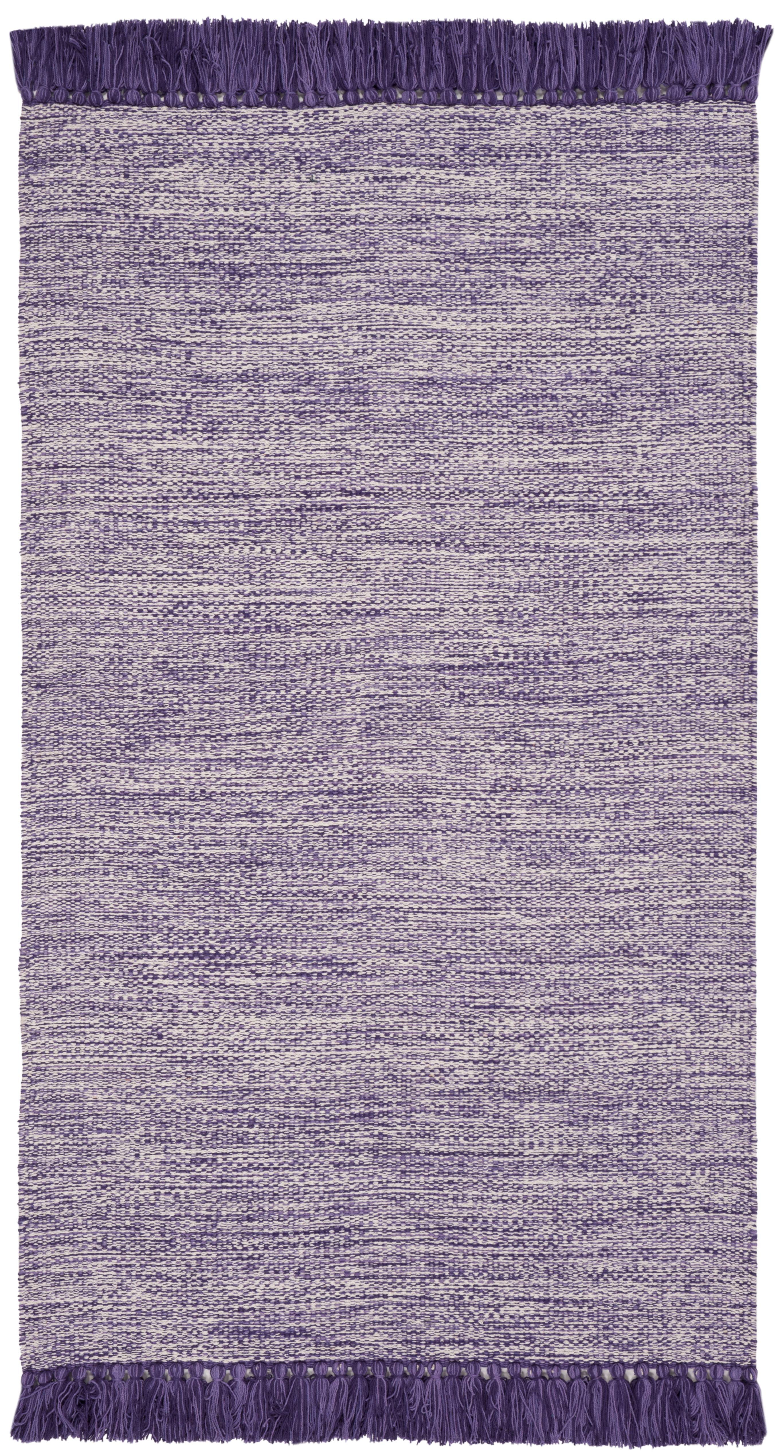 SAFAVIEH Montauk Justin Solid Braided Cotton Area Rug, Purple, 3' x 5'