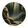 thumbnail image 4 of WYYP Lion Resting on near Waterfall Outdoor Picnic Camping and Indoor Kitchen Dining Party 100% Polyester Fiber Tablecloth White, 4 of 8