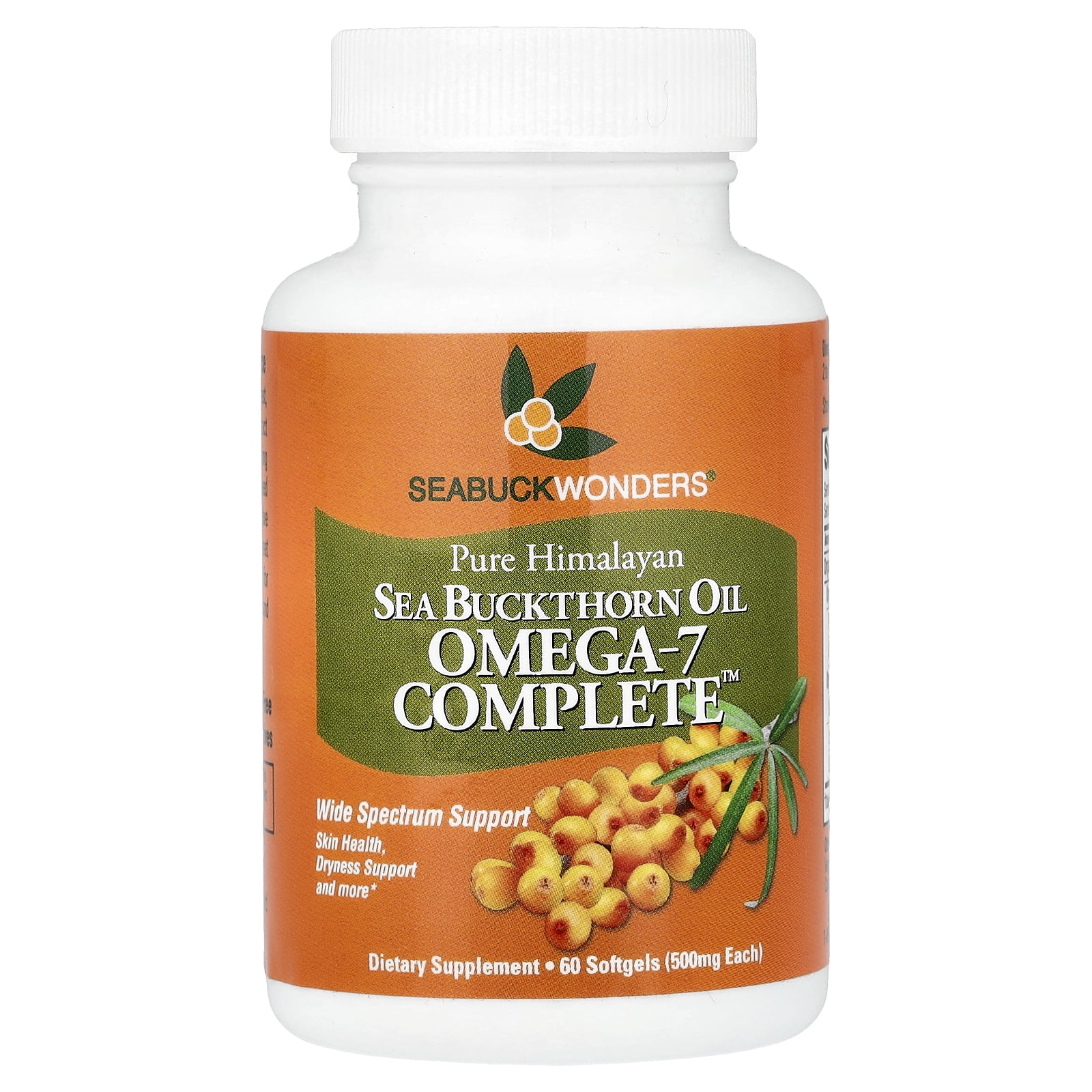 Seabuck Wonders Sea Buckthorn Omega-7 Complete, 500mg, 60ct