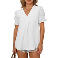 thumbnail image 1 of Minnieouse Blusa holgada para mujer, camisa bonita informal con flores, disfraz de vacaciones en la playa, fiesta de verano, Top fresco, Prendas para la parte del cuerpo blanco M, 1 of 6
