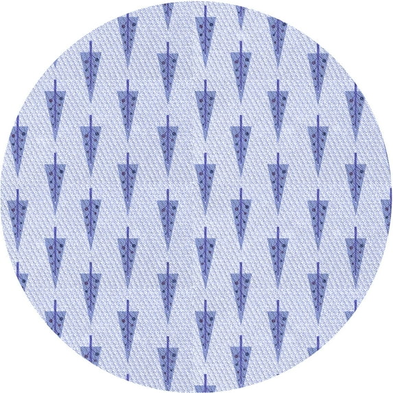 Ahgly Company Machine Washable Indoor Round Transitional Lavender Blue Area Rugs, 8' Round
