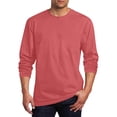 thumbnail image 2 of Mens Long Sleeve T Shirt Solid Color Crewneck Basic Tee Soft Polyester Cotton Blend Wrinkle Resistant Casual, 2 of 5