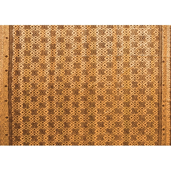Ahgly Company Indoor Rectangle Abstract Orange Modern Area Rugs, 4' x 6'
