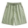 thumbnail image 2 of Antinious Men Solid Drawstring Elastic Waist Pocket Outdoor Casual Shorts, 2 of 5