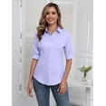thumbnail image 3 of Zeagoo Womens Button Down Shirt 3/4 Length Sleeves Dress Tops Collared Fashion Shirts for Spring Summer, 3 of 6