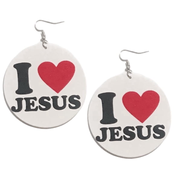 I Love Jesus Dangle Earrrings