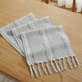 thumbnail image 3 of Tapete de mesa Wracra Rustic con dobladillo de lino, 275 x 33 cm, color gris, 3 of 7