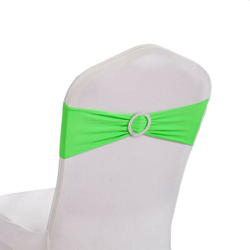100 Elasticity Stretch Chair cover Band with Buckle Slider Sashes Bow Decor