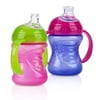 Nuby 2 Count 2 Handle Cup with No Spill Super Spout, Purple/Pink