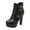 Black, variant on Women's Platform Ankle Boots Goth Chunky Block High Heel Round Toe Buckle Zip up Ankle Booties