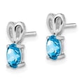 thumbnail image 2 of 925 Sterling Silver Rhodium-plated Light Swiss Blue Topaz Earrings; for Adults and Teens; for Women and Men, 2 of 3