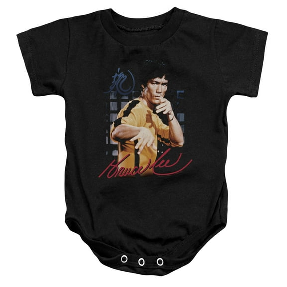 Bruce Lee Yellow Jumpsuit Infant Snapsuit Black 12Mos