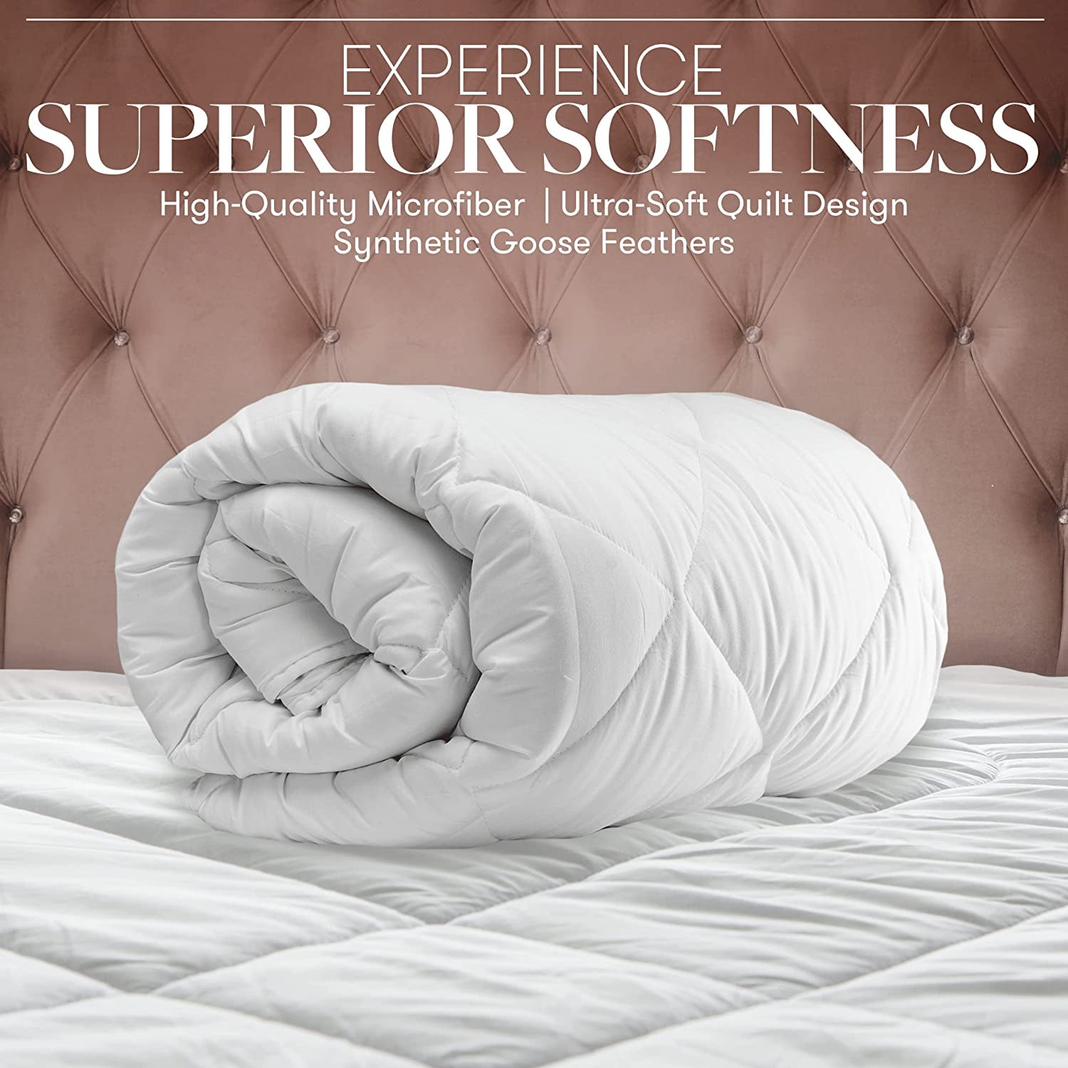 Beckham Hotel Collection 1600 Series, Lightweight Luxury Goose Down Alternative Comforter, King/Cali King, Slate Gray