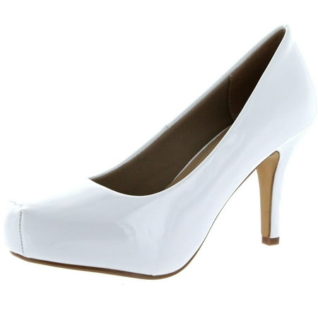 

Delicacy Womens Cyndi-92 Heels Work Occasion Close Toe Pumps White 8