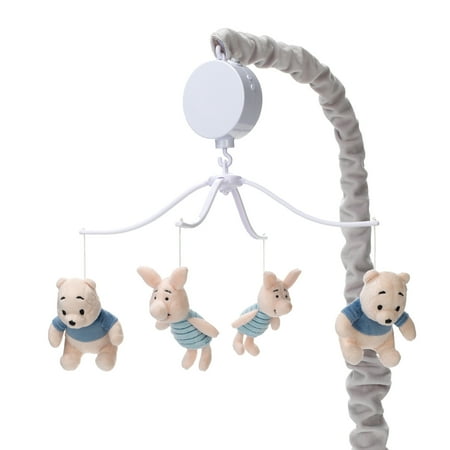 UPC: 0084122780194 | Disney Baby Forever Pooh Gray/Beige Bear Musical Baby Crib Mobile by Lambs & Ivy