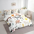 thumbnail image 3 of jejeloiu Rustic Farmhouse Animal Bedding Comforter Set 7pcs,Pig Cow Rabbit Queen Bedding Sets,Cartoon Farm Nursery Queen Sheet Sets For Child,Breathable Home Decor, 3 of 8
