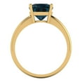 thumbnail image 4 of Clara Pucci 14K Yellow Gold Solid Gold LondonBlueTopaz Solitaire Anniversary Ring for Women - 2.5 cttw Cushion Cut, 4 of 7