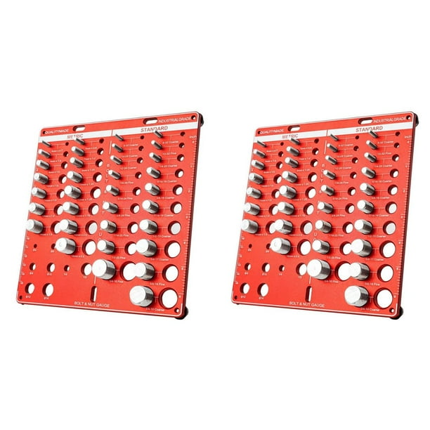 2X Comprobador de Roscas, Comprobador de Roscas para Tuercas y Pernos de 42 Pulgada, Calibre de Rosca y Tamaño de Pernos, Calibre Identificador de Tuercas y Pernos