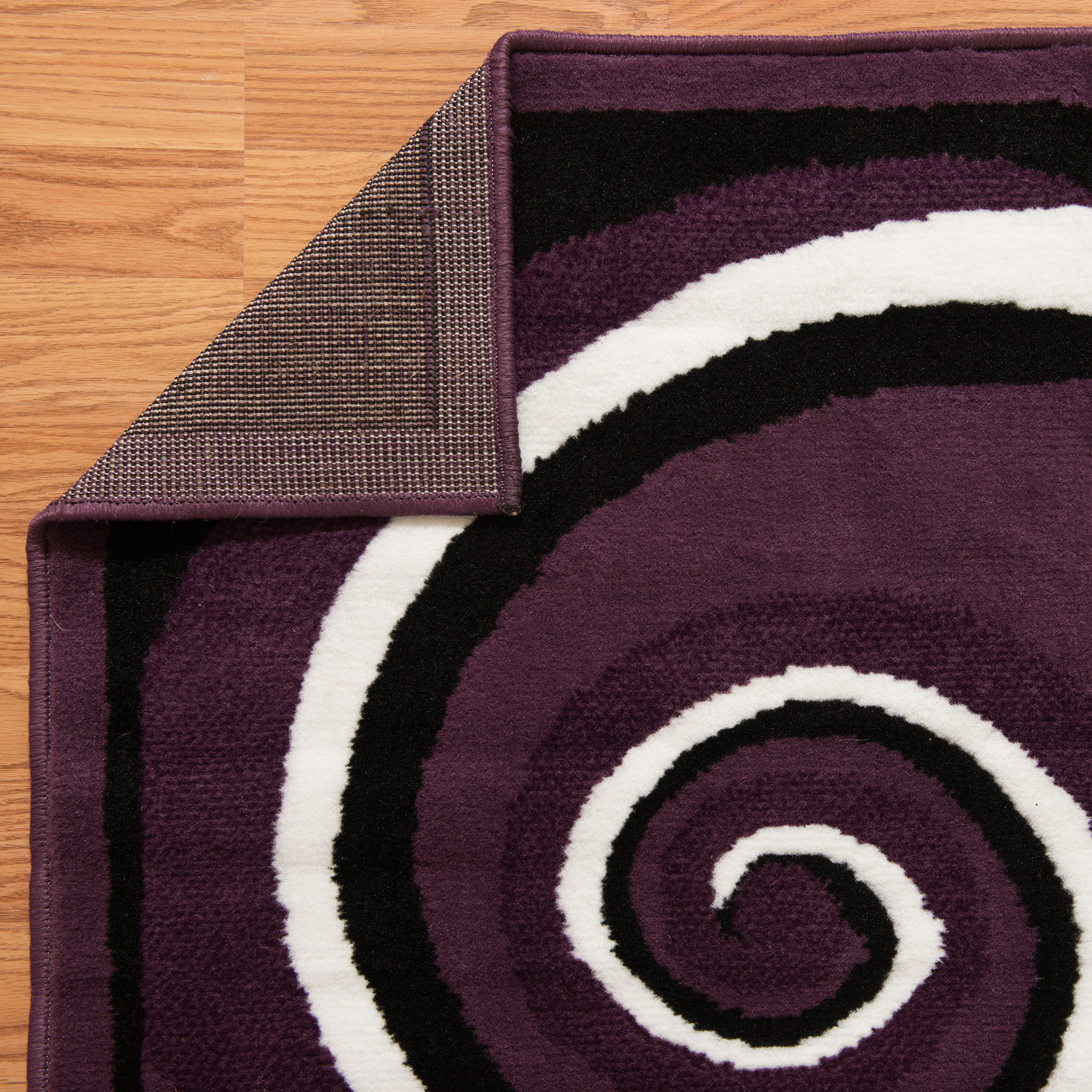 Designer Home Soft Transitional Indoor Modern Area Rug Curvy Swirls  - Actual Size: 1' 11" x  3' 3" Rectangle (Plum) - image 4 of 5