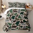 thumbnail image 2 of Manfei Woodland Wildlife Quilt King,Rustic Camouflage King Coverlet Set,Brown Green,3pcs, 2 of 7