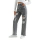 thumbnail image 5 of WILLBEST Pantalones Mujer Pantalones Vaqueros Boyfriend de Cintura Alta y Pierna Ancha para Mujer, Cómodos, Elásticos, Casuales, Azules, a La Moda. 884 Chica, 5 of 8