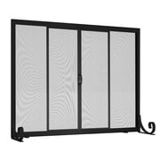 Fire Beauty Fireplace Screen, Wrought Iron Mesh, Baby Safe Spark Guard Protector with 2-Doors Large Flat Guard Screens (35 x 28 Inch)