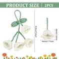 thumbnail image 2 of 2Pcs Crochet Lily of The Valley Polyester Car Hanging Pendant for Auto Rear View Mirror and Car Interior Hanging Accessories Light Goldenrod Yellow 188mm, 2 of 5