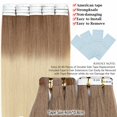 thumbnail image 6 of Benehair Tape In Hair Skin Weft Human Hair Extensions Thick Full Head Invisible Highlight Ombre 40 pcs/100g for Women US, 6 of 10