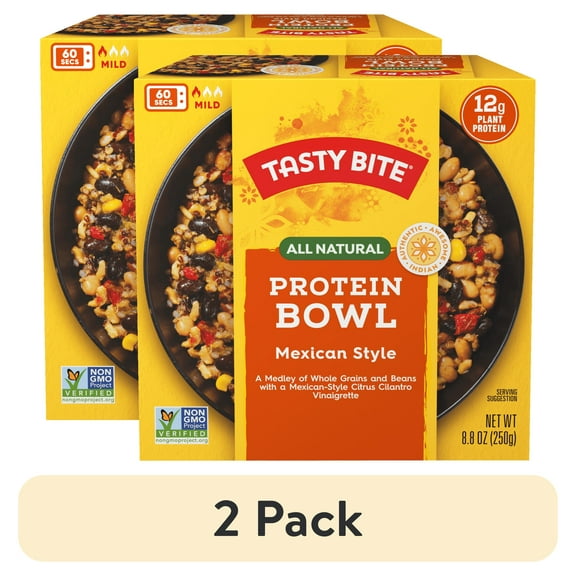 (2 pack) Tasty Bite Mexican Style Protein Bowl, Plant Based All Natural Shelf-Stable, 8.8 oz
