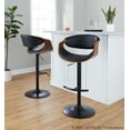 thumbnail image 3 of Symphony Adjustable Bar Stool, Black Bar Stools, Bar Chairs, Swivel Bar Stools, Bar Stools Set of 2, Bar Height Stools Set of 2 (Walnut Wood, Black), 3 of 6