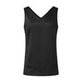 thumbnail image 6 of Women’s Satin Tank Tops V Neck Sleeveless Cami Blouses, Casual Loose Fit Summer Camisole Shirt, Silky Soft Lightweight Basic Tops for Daily Wear Black, 6 of 7