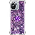 thumbnail image 2 of for Xiaomi Mi 11 5G Case, Creativity Clear Quicksand Glitter Flowing Liquid Floating Soft TPU Case w/Stand Bling Diamond Sparkle Phone Cover for Xiaomi Mi 11 5G  Purple, 2 of 14