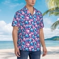 thumbnail image 3 of Susaid Blue Flower Skull Print Short Sleeve Shirts Button Down Casual Shirts Summer Beach Aloha Button Down Short Sleeve for Men ,Small, 3 of 7