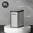 thumbnail image 6 of Mrbin Stainless Steel Bathroom Trash Can with Press Top Lid, 9L / 2.4gal Small Slim Metal Toilet Waste Basket for Narrow Bedroom, Kitchen, Vanity, Eclipse-Grey, 6 of 7