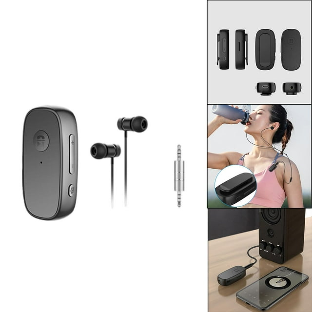 Receptor Bluetooth 5.0 Perfecl para sonido de transmisión al hogar del coche Negro con auricular