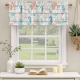 thumbnail image 2 of 2 Pack Teal Seahorse Starfish Valance for Window Summer Beach Coral Shell Board Kitchen Valance Rod Pocket Short Curtain Topper Decorative Window Treatment for Living Room Bedroom 60"x18", 2 of 9
